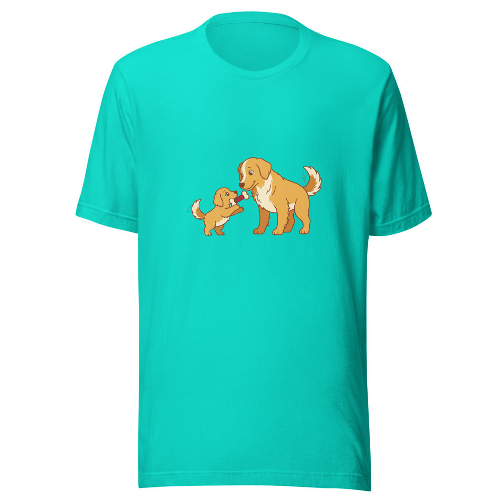 golden retriever shares toy mom - 22059