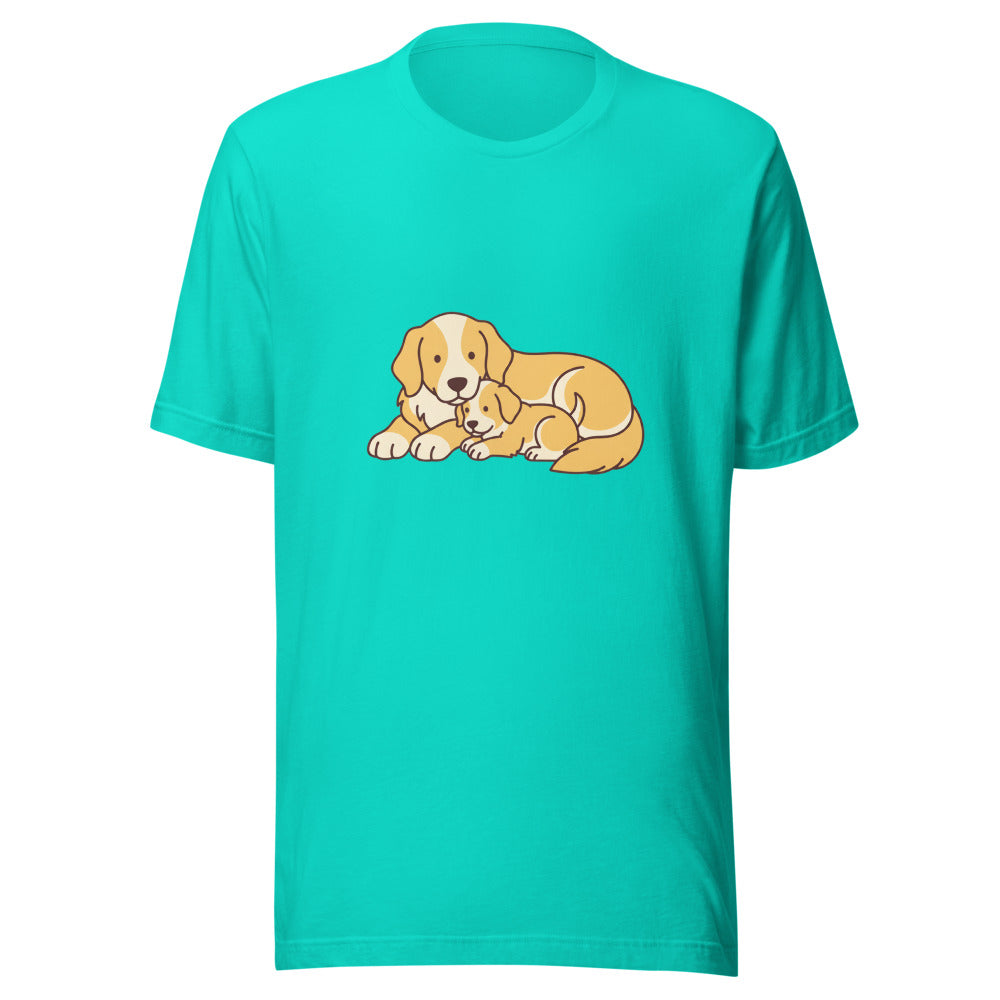 golden retriever puppy mama cuddle - 22059
