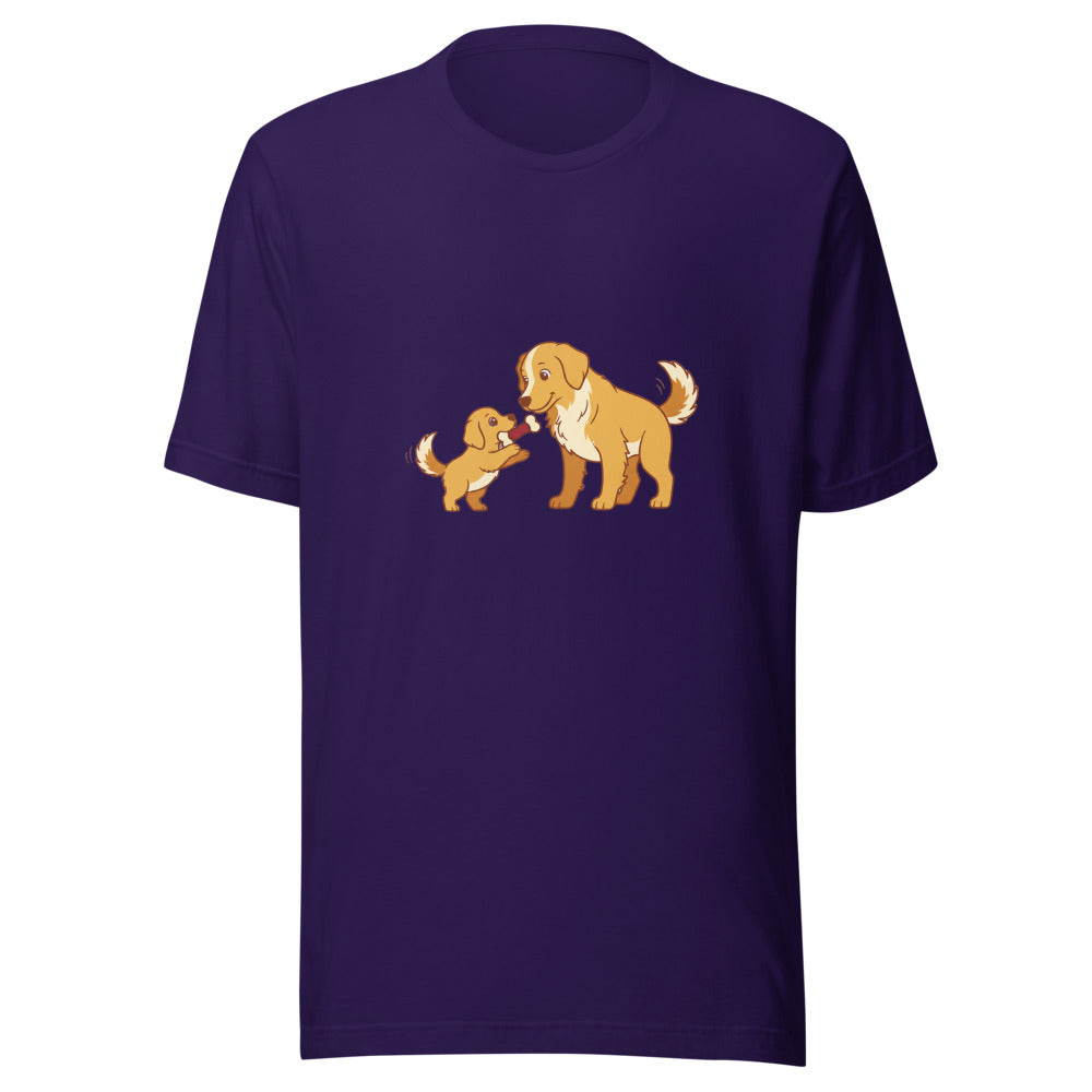 golden retriever shares toy mom - 4166