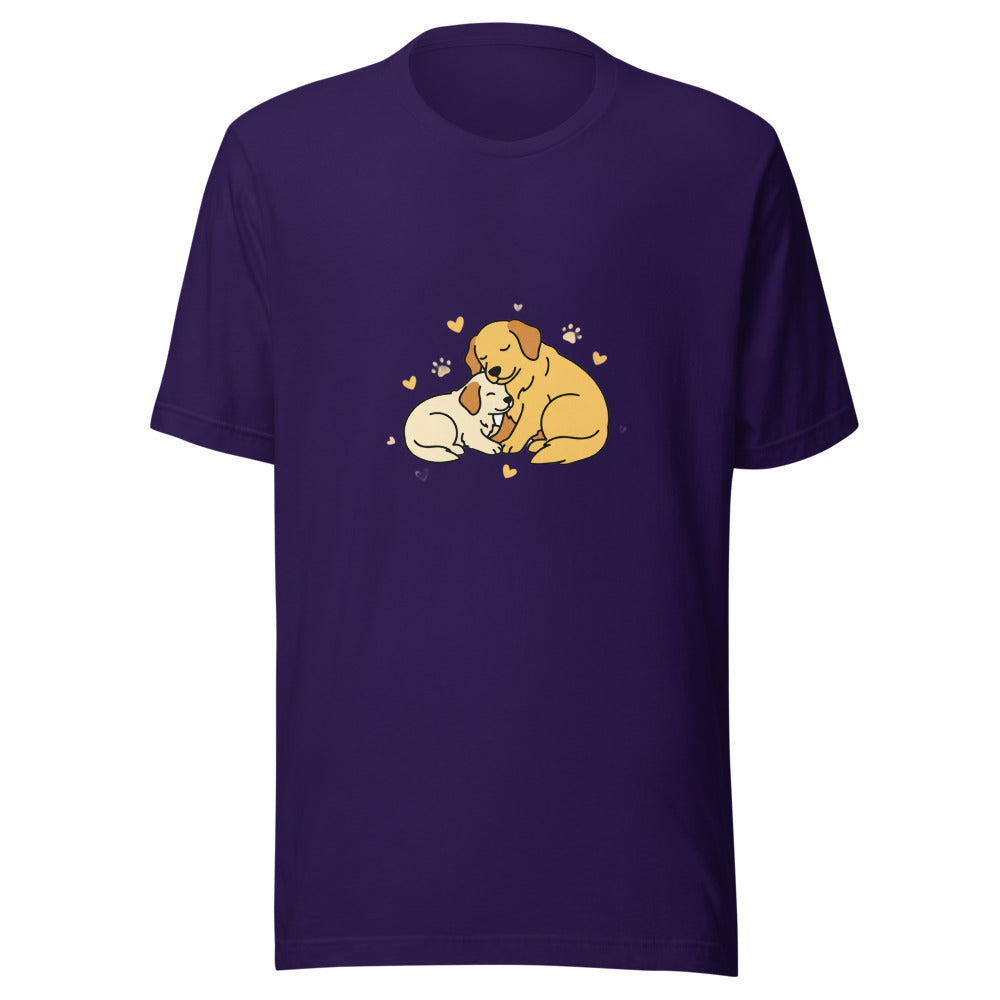 golden retriever puppy mama cuddle - 4166