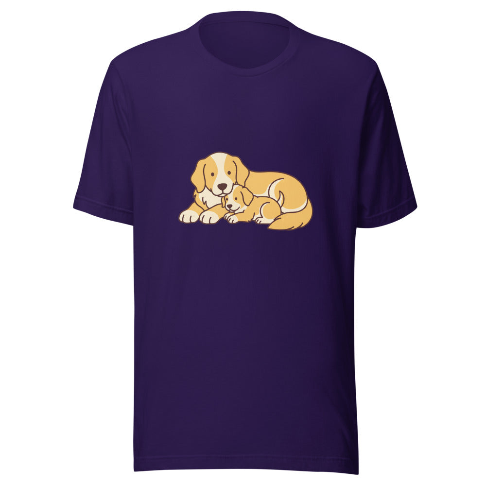 golden retriever puppy mama cuddle - 4166