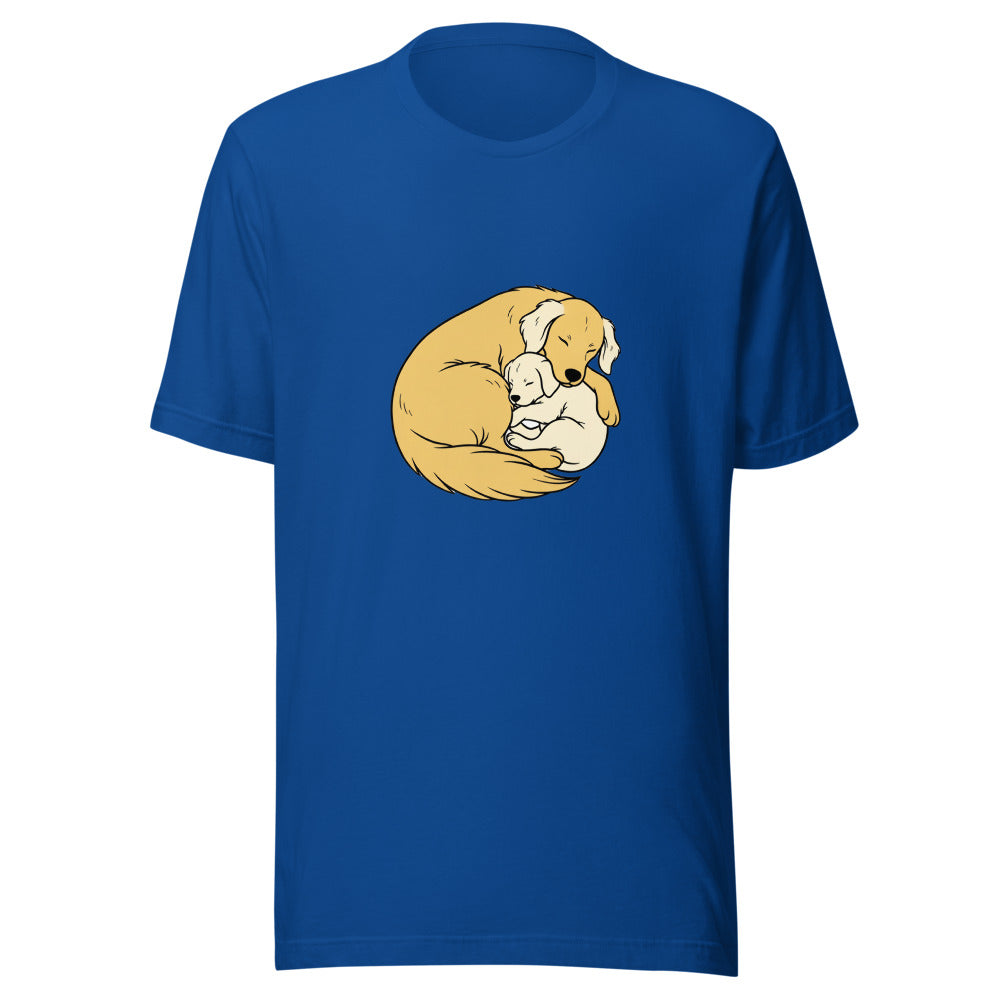 golden retriever puppy mama cuddle - 4171