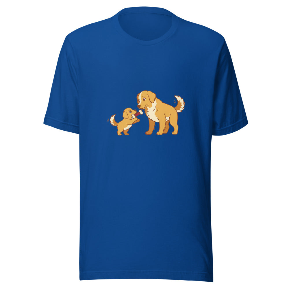 golden retriever shares toy mom - 4171