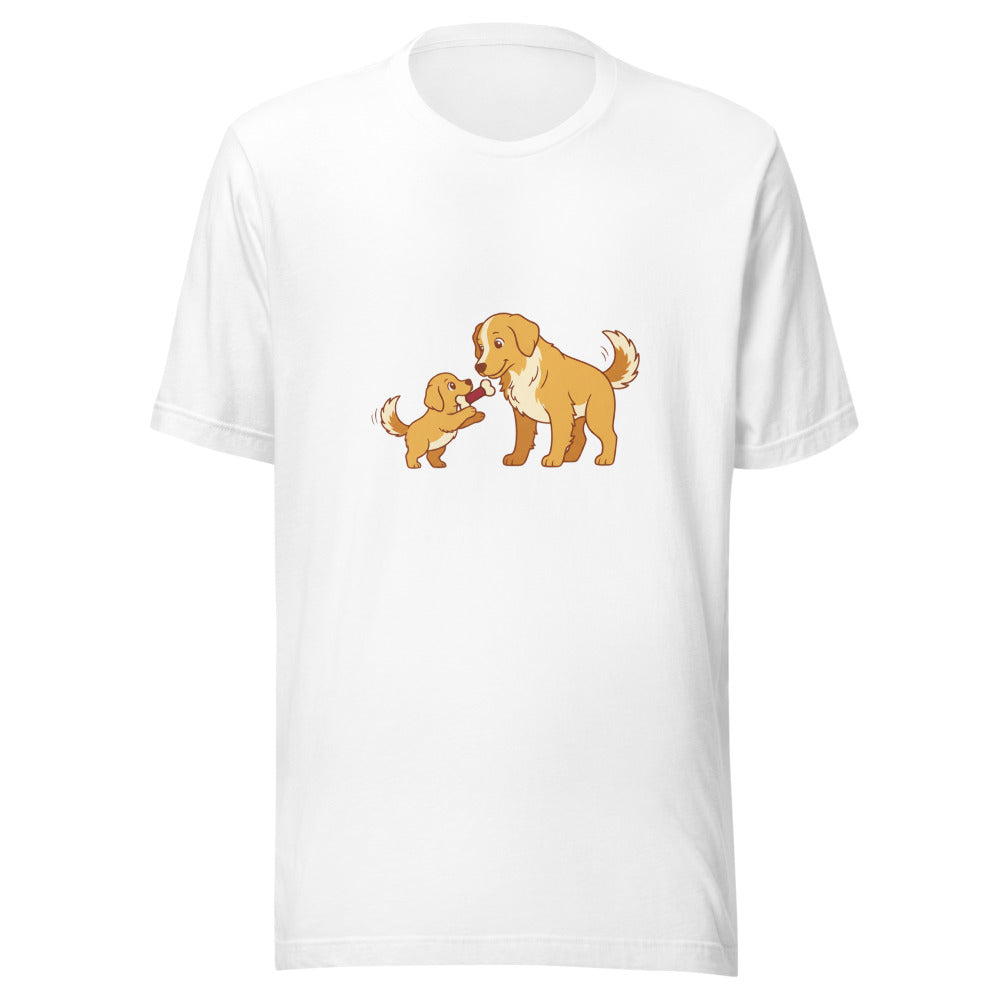 golden retriever shares toy mom - 4011