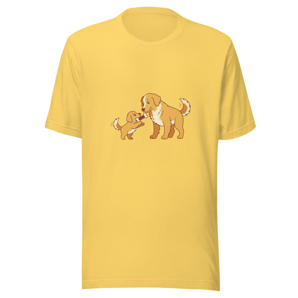 golden retriever shares toy mom - 4181