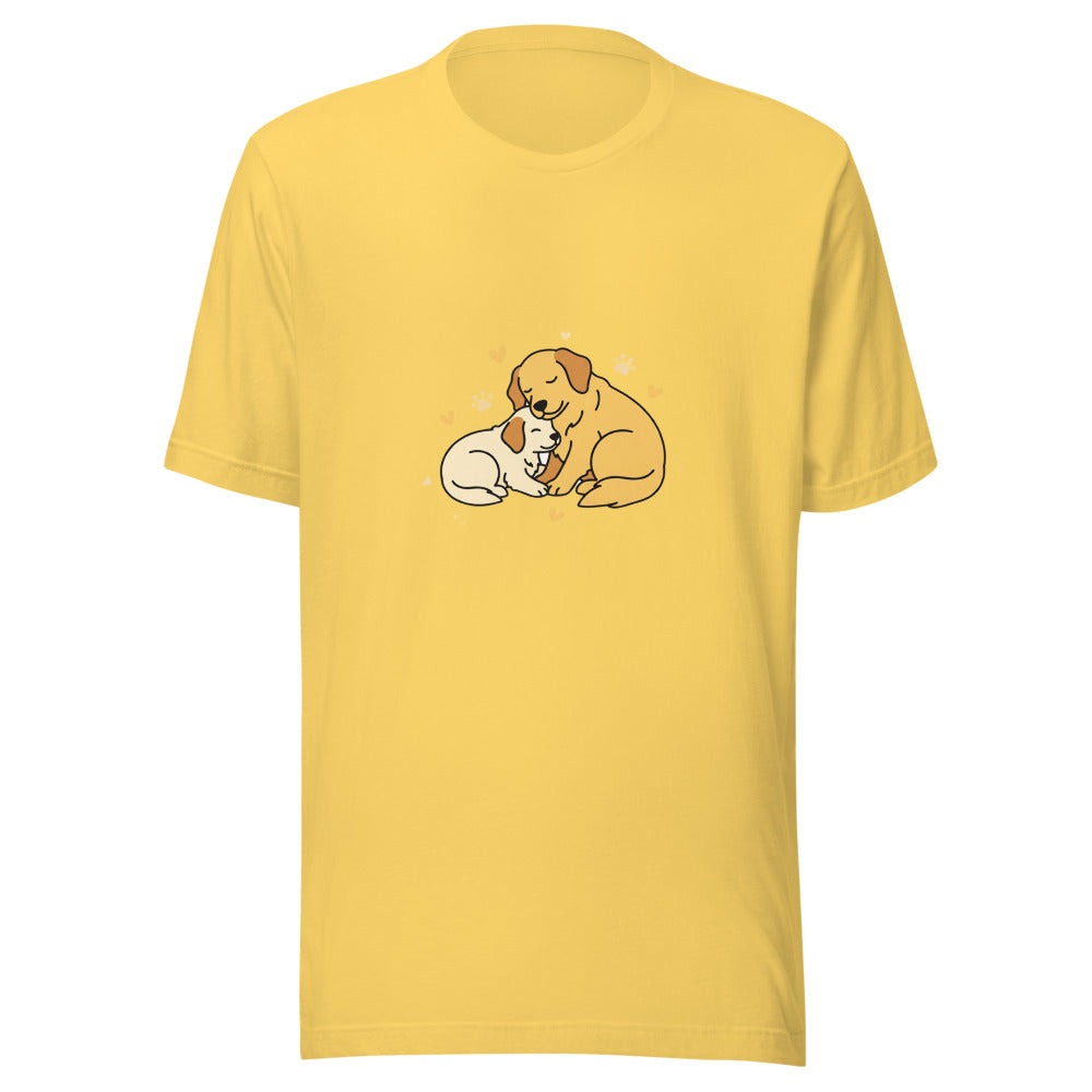 golden retriever puppy mama cuddle - 4181