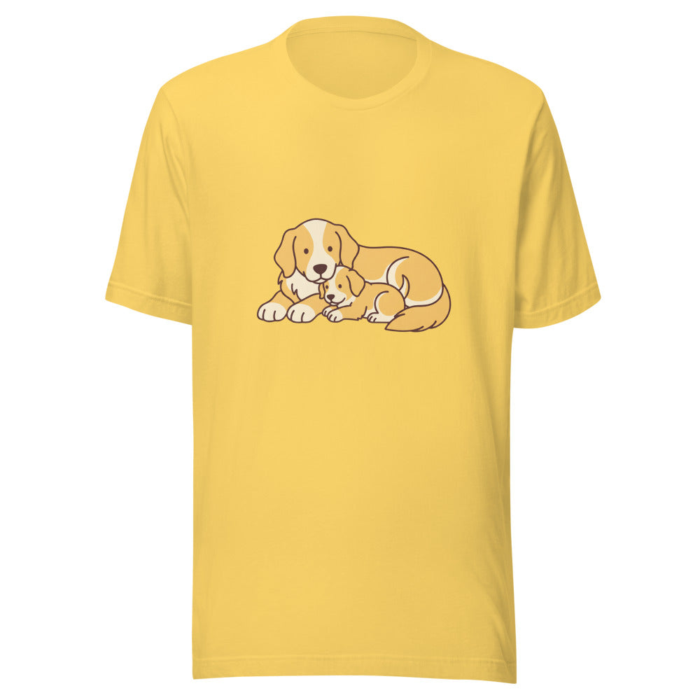 golden retriever puppy mama cuddle - 4181