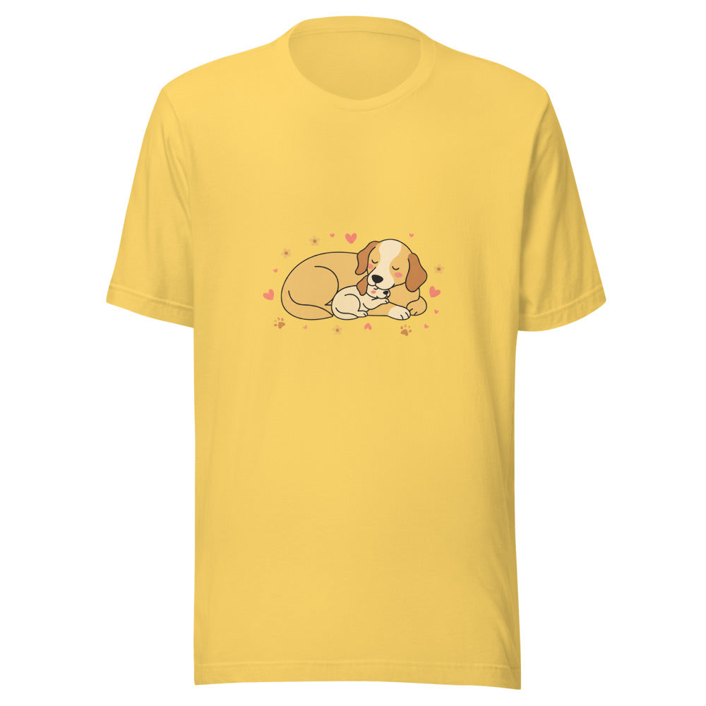 golden retriever puppy mama cuddle - 4181